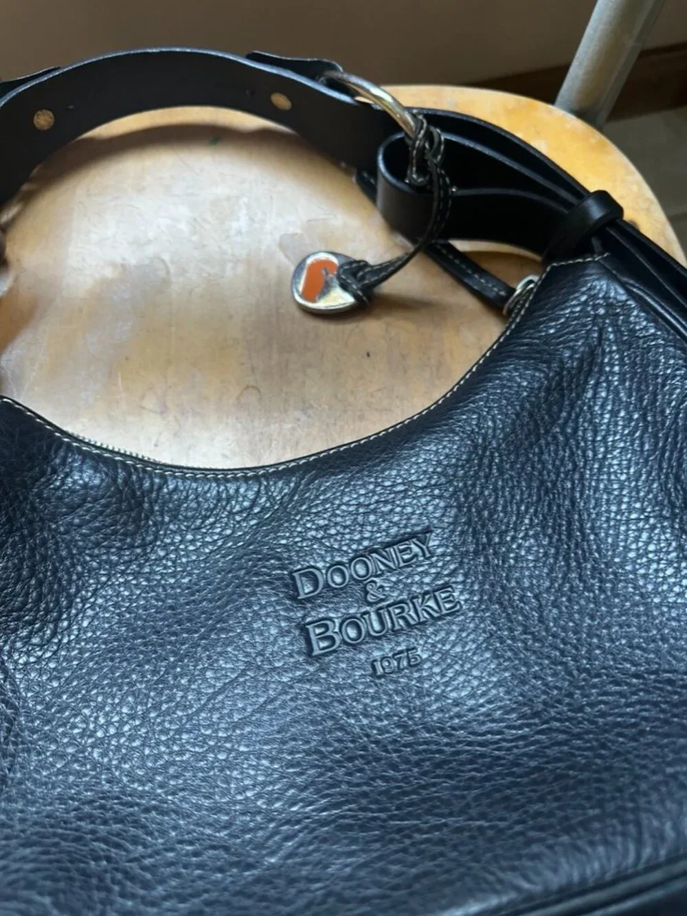 Dooney & Bourke Black Pebbled Leather Handbag, Very Good Condition